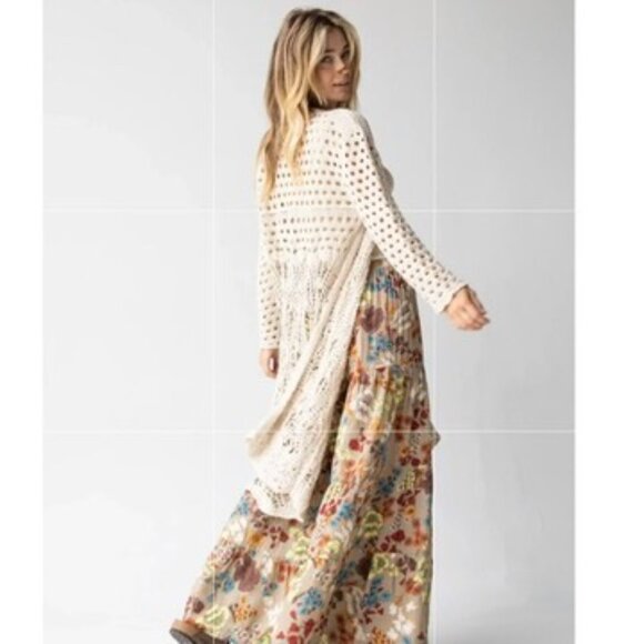 Natural Life Abigail Duster Crochet Hippie Size L XL Boho Festival - Picture 11 of 11